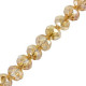 Faceted glass rondelle beads 6x4mm Golden shadow opal ab